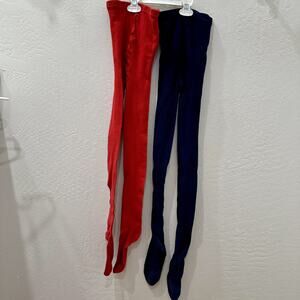 Primary Navy Blue & Red Footed Tights Bundle